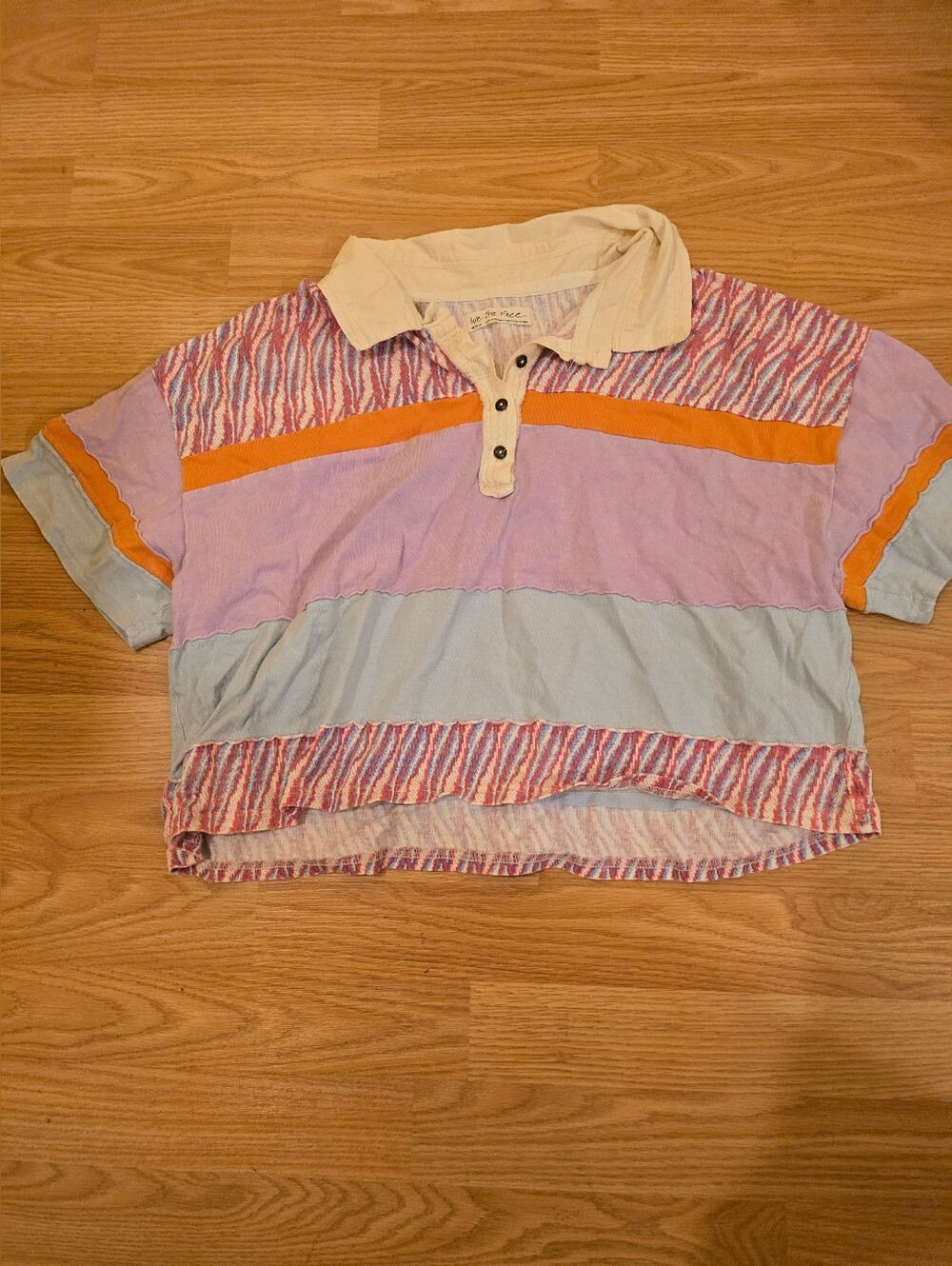 Kids Colorblock Polo Shirt - Lavender, Light Blue & Orange